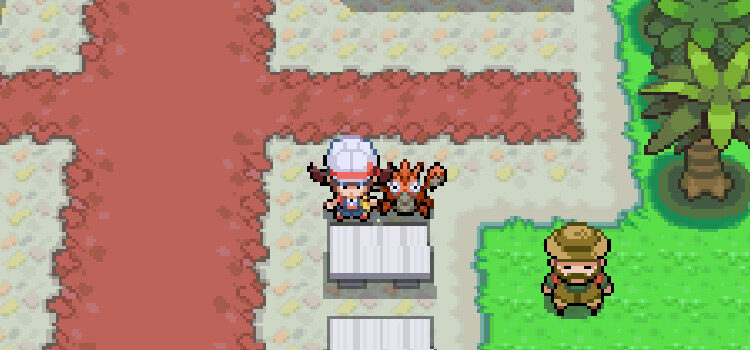At the Battle Frontier Access Area with a Corphish (Pokémon HeartGold)