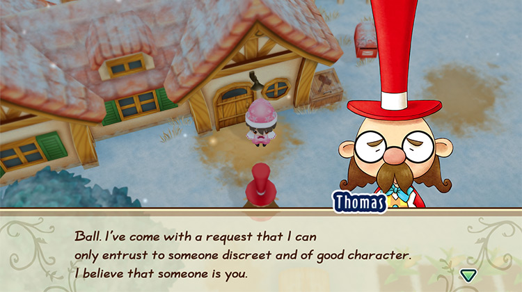 Mayor Thomas asks the farmer for help. / Story of Seasons: Friends of Mineral Town