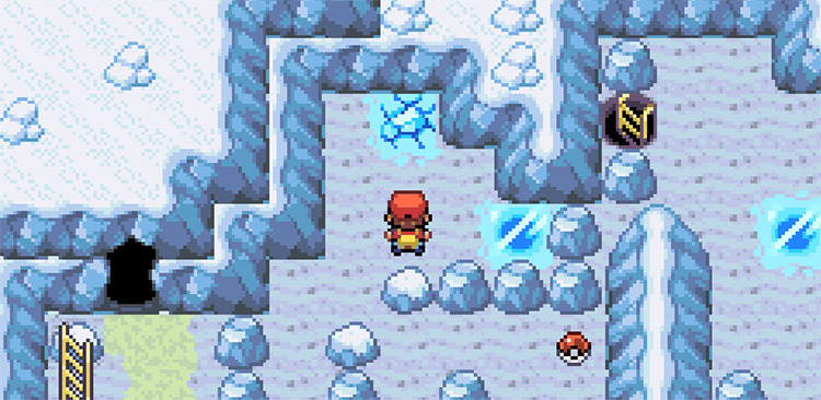 Purposefully fall through the ice in the very back (walk on it twice) / Pokémon FireRed and LeafGreen