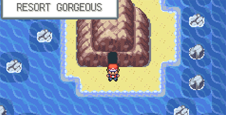 Outside of Lost Cave after sailing from Five Island / Pokemon FRLG