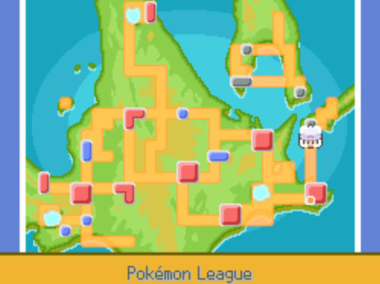 TM71 Stone Edge’s location on the Town Map / Pokémon Platinum