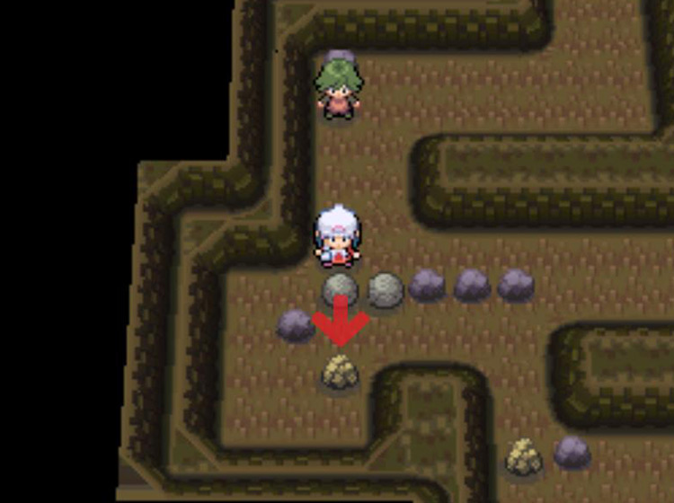 Shoving the left boulder to the south / Pokémon Platinum