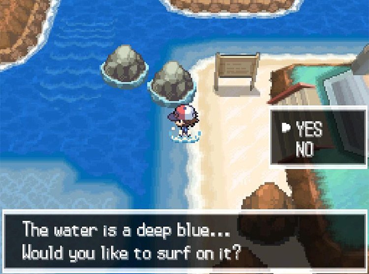 Use Surf on the body of water at the end of the tunnel. / Pokémon Black and White