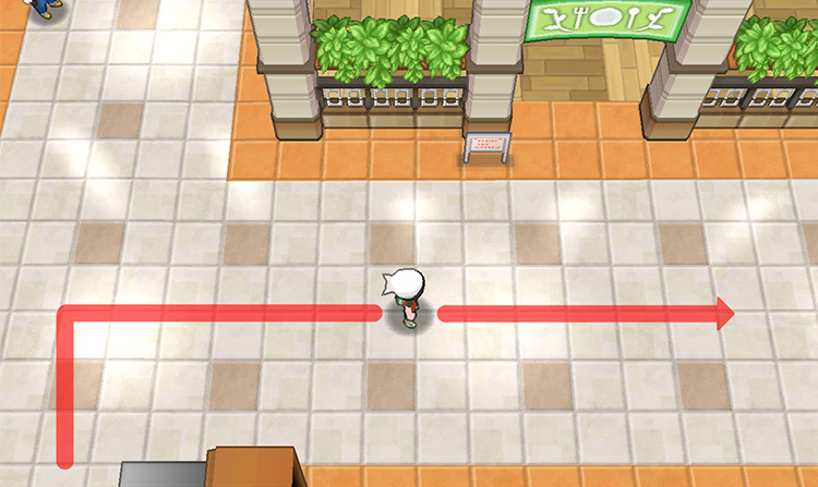 Heading to Mauville’s east court, past the Food Court. / Pokémon Omega Ruby and Alpha Sapphire