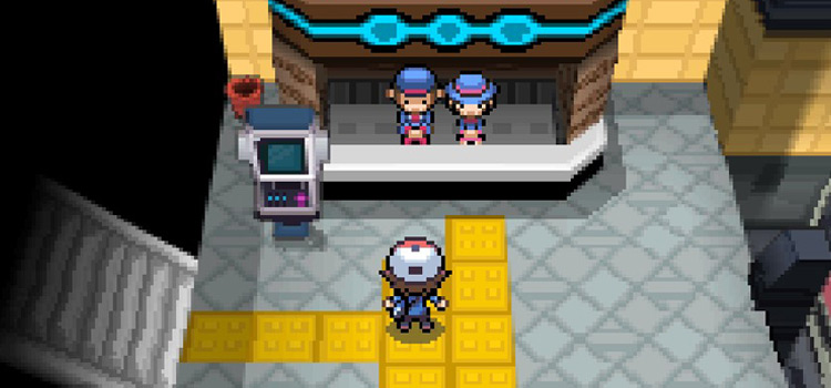 Standing near the Battle Subway Exchange Service Corner (Pokémon Black)