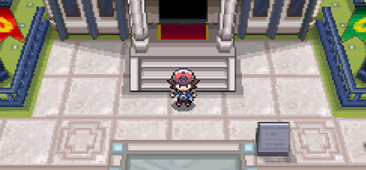 Outside the Battle Subway Building in Pokémon Black