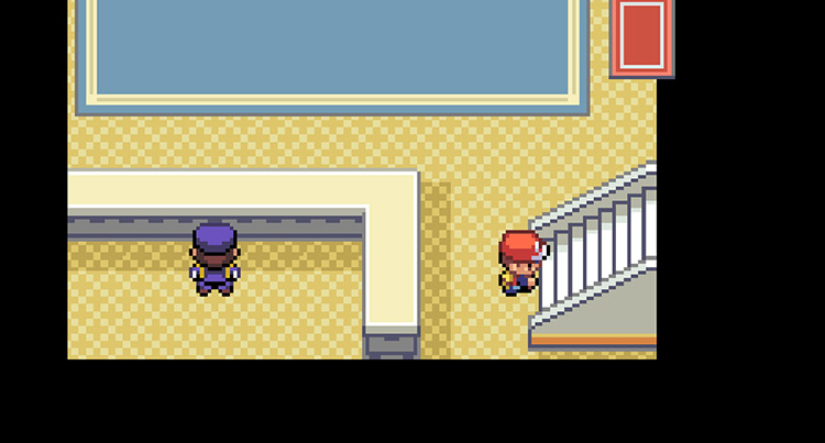 Walking upstairs to get the ItemFinder from Oak’s Aide / Pokémon FRLG