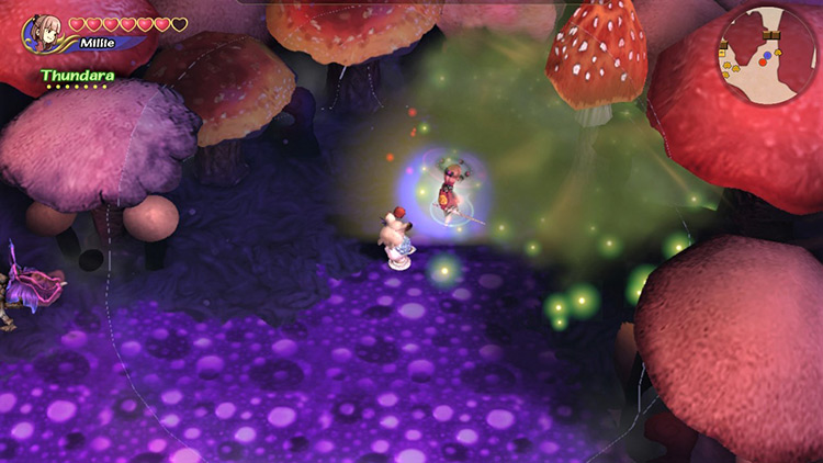 The mushroom spores look dangerous, but they’re actually a power-up. / Final Fantasy Crystal Chronicles Remastered