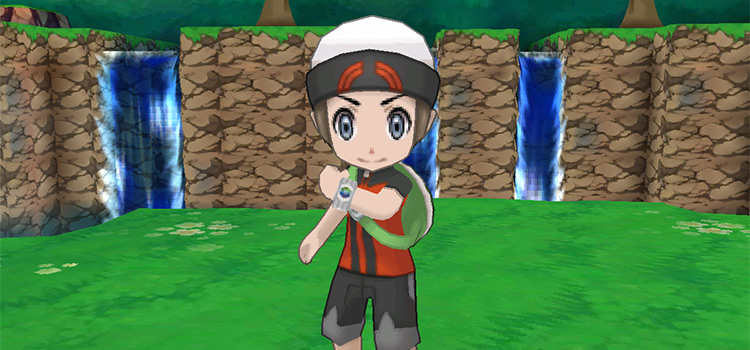 Brandon wearing the Mega Bracelet in Pokémon Omega Ruby