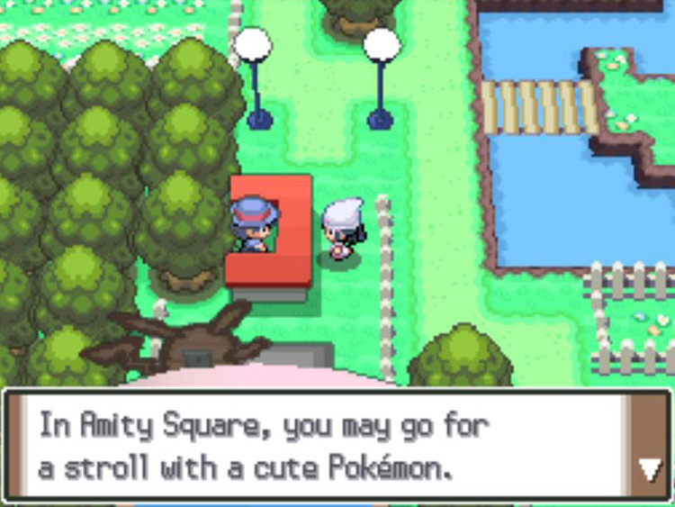 Checking into Amity Square. / Pokémon Platinum