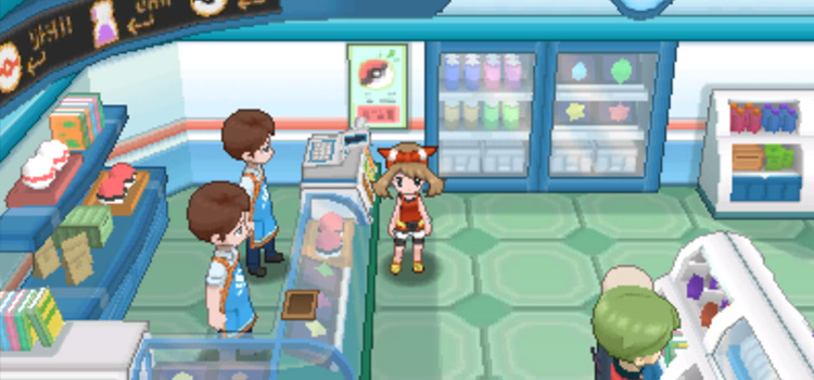 Inside the Mauville Mart in Pokémon Omega Ruby