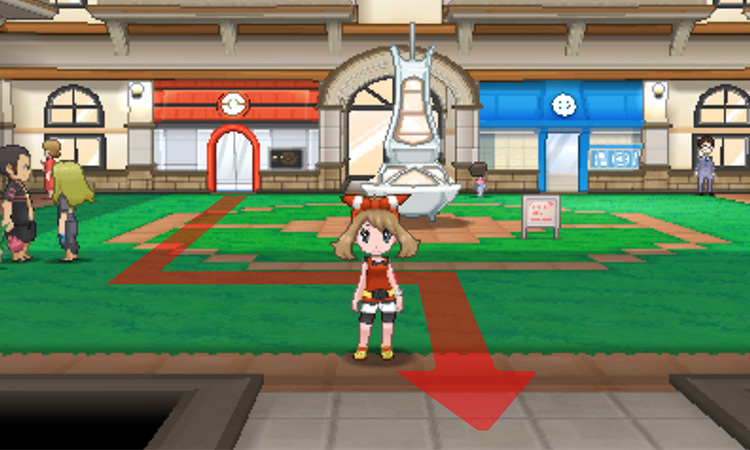 Mauville City’s central plaza / Pokémon Omega Ruby and Alpha Sapphire