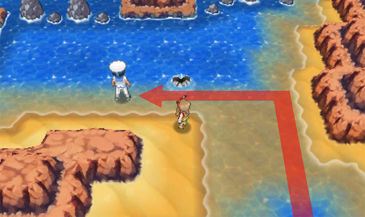 Sailor Ernest NPC location on Route 125 / Pokémon Omega Ruby and Alpha Sapphire