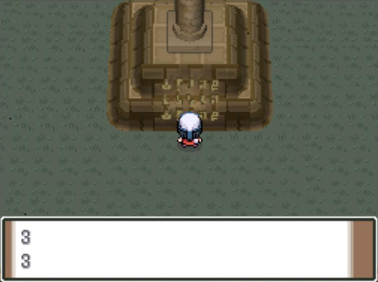 Finding the third pillar in the third room entered / Pokémon Platinum