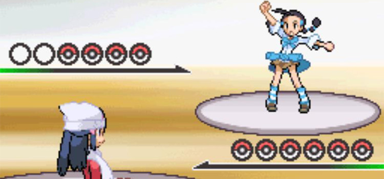 Battling Gym Leader Candice in Pokémon Platinum