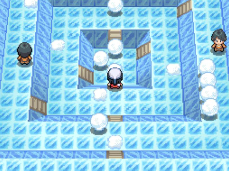Snowpoint Gym’s icy interior. / Pokémon Platinum