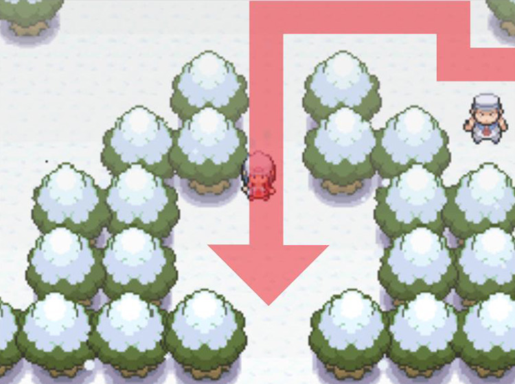Moving through the southern gaps in the trees / Pokémon Platinum