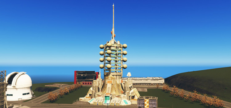 The Space Elevator Monument in Cities: Skylines