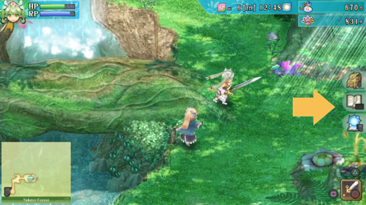Frey heading east towards the previously blocked area / Rune Factory 4
