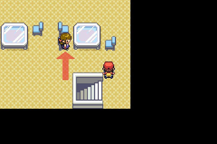 Speak to the NPC on the 2nd floor of the Guard House. / Pokémon FireRed and LeafGreen