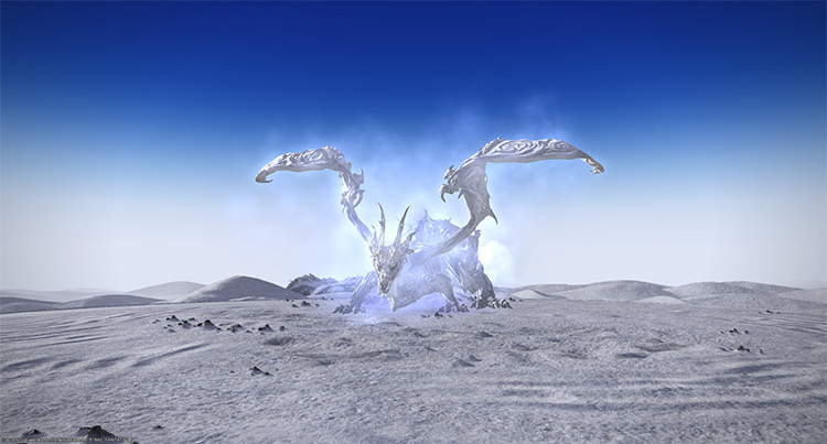 A frost dragon that hides in the mist / Final Fantasy XIV