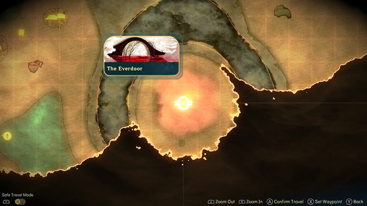 The Everdoor is located in the middle of the map / Spiritfarer