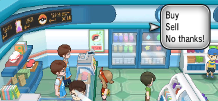 Selling to the Pokemart Clerk in Pokémon Alpha Sapphire