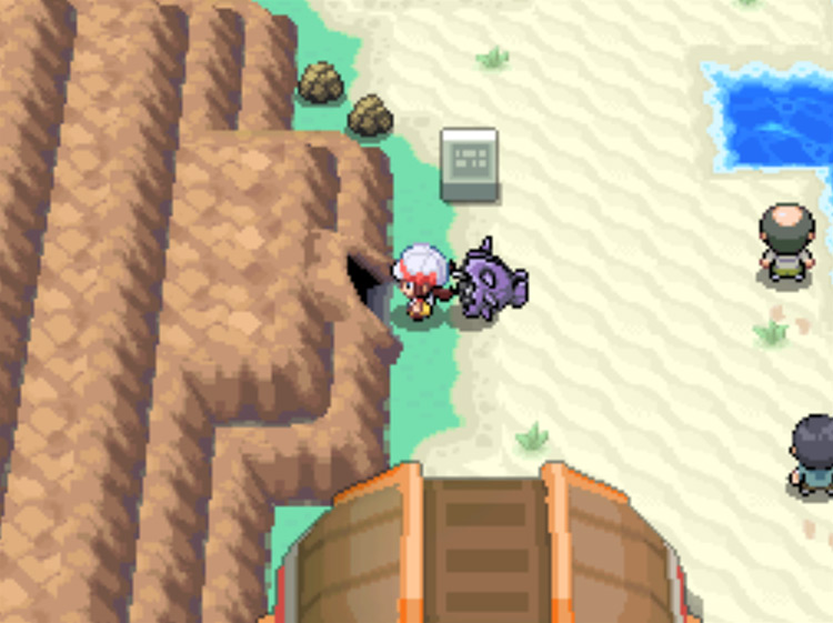 The entrance to Cliff Edge Gate in Cianwood City / Pokémon HeartGold and SoulSilver