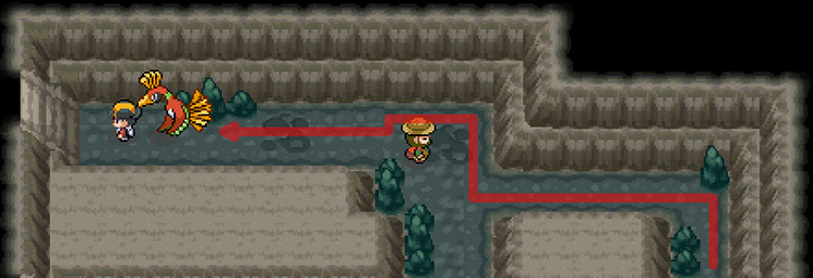 Head West towards the staircase / Pokémon HeartGold and SoulSilver