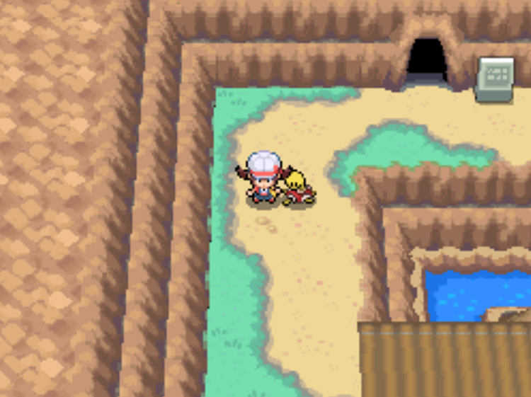 The entrance to Dark Cave on Route 46 / Pokémon HGSS