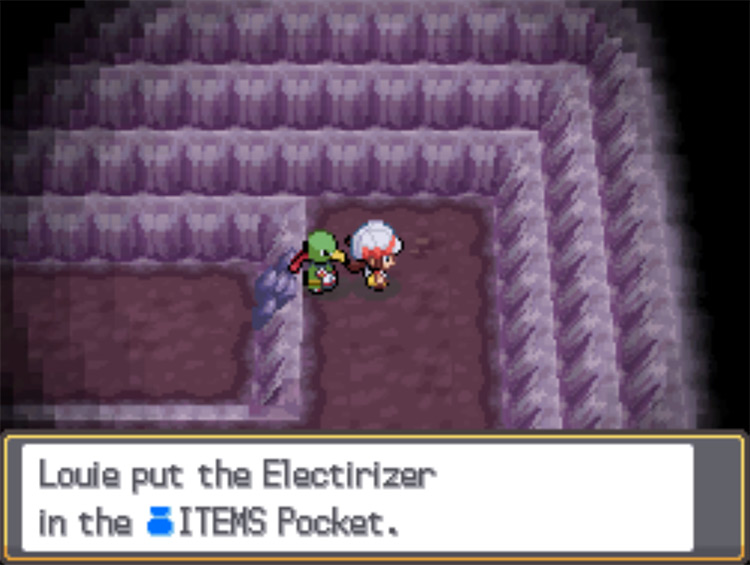 The location of the Electirizer in Cerulean Cave / Pokemon HGSS