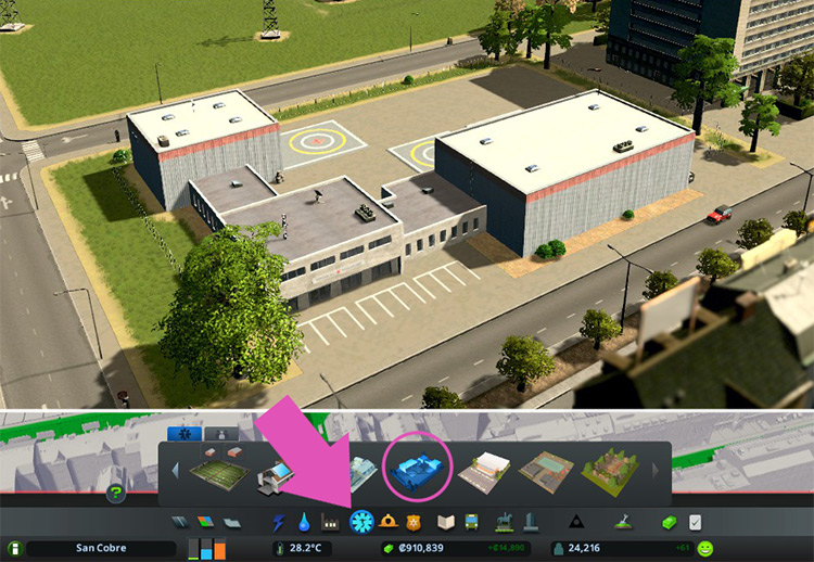 The Medical Helicopter Depot / Cities: Skylines