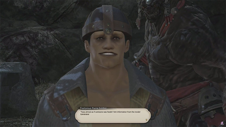 The traitorous flame soldier exposing his true intentions / Final Fantasy XIV