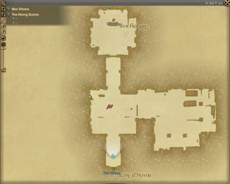 Tataru’s map location in The Rising Stones / Final Fantasy XIV