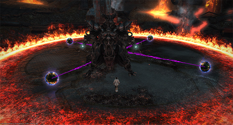 Two sets of Aetheric Boom tethers / Final Fantasy XIV