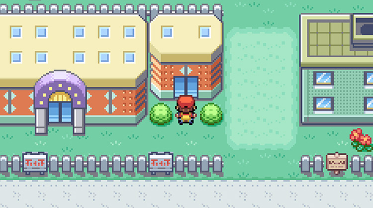 Outside of the prize-exchange building of the Rocket Game Corner / Pokémon FireRed & LeafGreen