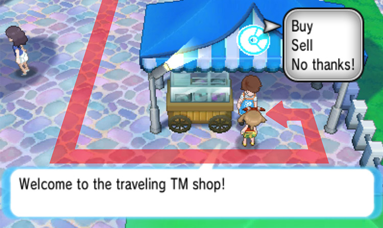 The clerk that sells TM100 Confide / Pokémon Omega Ruby and Alpha Sapphire