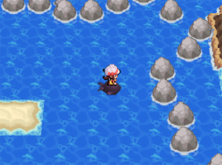 The spot on Route 20, just before the Seafoam Islands / Pokémon HG/SS