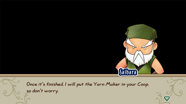 The farmer buys a Yarn Maker from Saibara. / Story of Seasons: Friends of Mineral Town