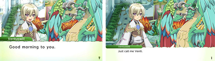 Side-by-side comparison the 3DS version (left) and the Switch version (right) / Rune Factory 4