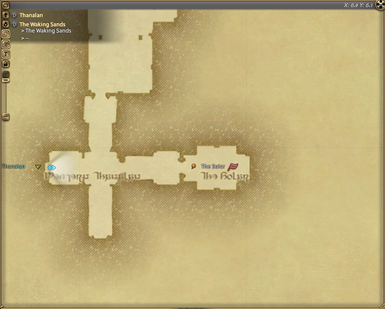 Minfilia’s map location in The Solar / Final Fantasy XIV